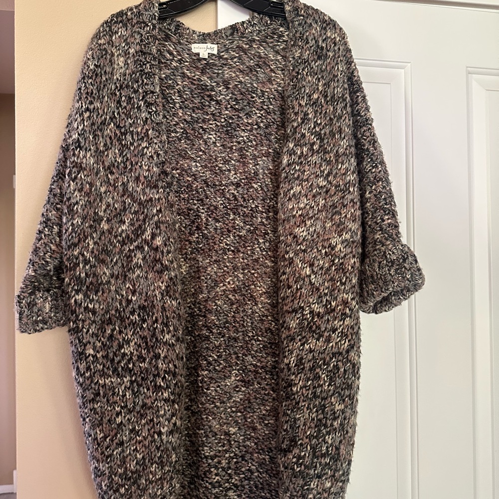 Maison Jules Black and Gray Cardigan Sweater